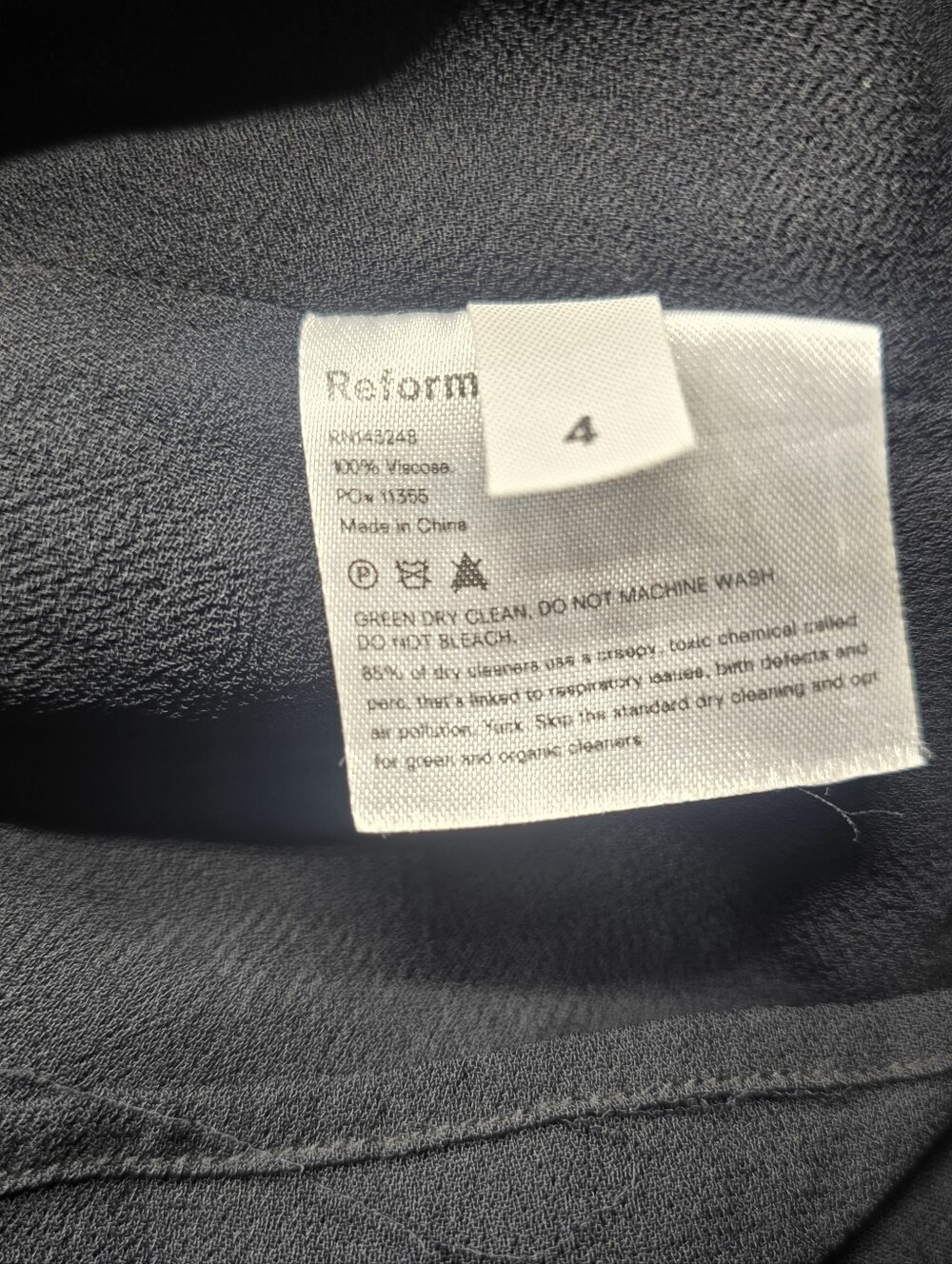 Reformation Christine Dress Black Mini Size 4 - Picture 10 of 11